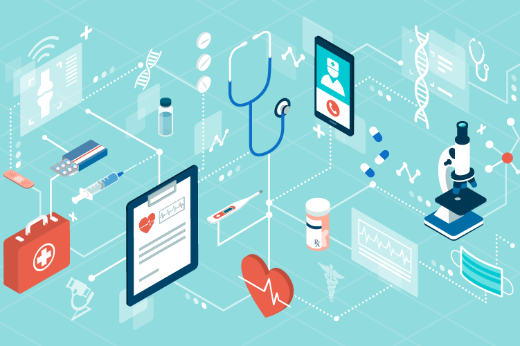 matrix of medical icons